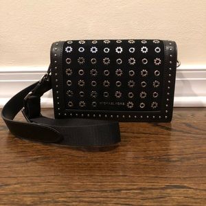 Michael Kors Jet Set Large Studded Leather Crossbody Bag